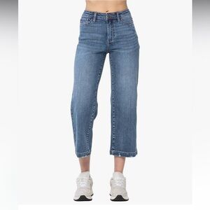 Judy Blue High Waisted Vintage Wash Cropped Wide Leg Jeans, 88592 size 18w